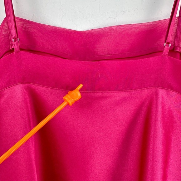 Vtg Valerie Stevens Satin Camisole Top Women M Pink Square‎ Neck Pullover Floral - Picture 5 of 8